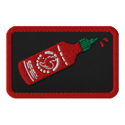 Siracha Hot Sauce Embroidered Iron On Patches