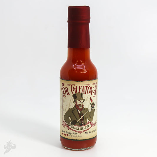 Dr. Gleaton's Chili Elixir Barrel Aged Hot Sauce.