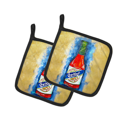 Hot Sauce Crystal Blue Pair of Pot Holders