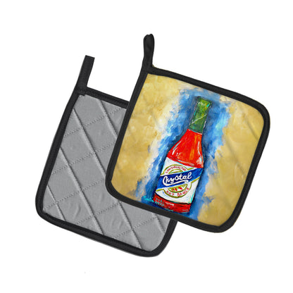 Hot Sauce Crystal Blue Pair of Pot Holders